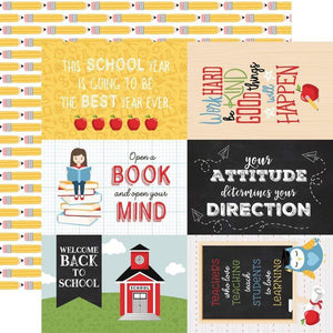 Scrapbooking  School Rules Double-Sided Cardstock 12"X12" - 4x6 Journaling Cards Paper 12"x12"