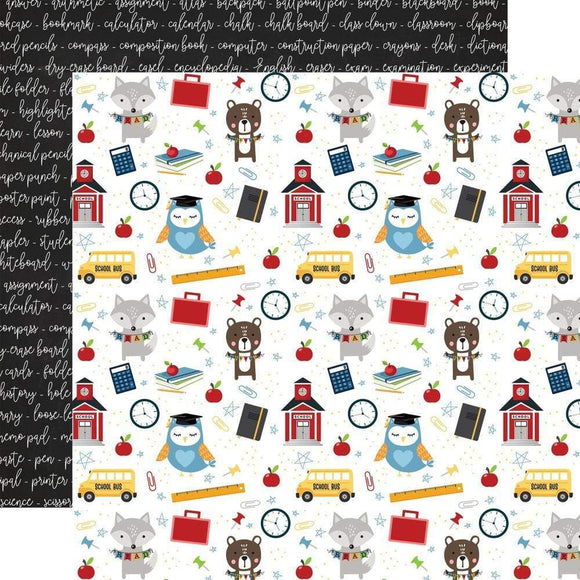 Scrapbooking  School Rules Double-Sided Cardstock 12