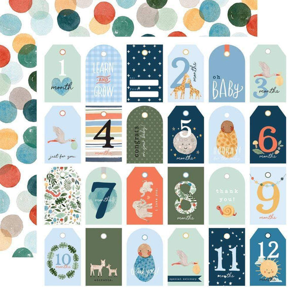 Scrapbooking  Welcome Baby Boy Double-Sided Cardstock 12