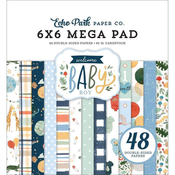 Scrapbooking  Welcome Baby Boy Double-Sided Mega Paper Pad 6