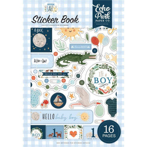 Scrapbooking  Welcome Baby Boy Sticker Book 16 pages Paper 12"x12"
