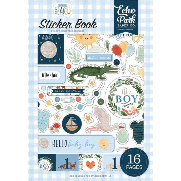 Scrapbooking  Welcome Baby Boy Sticker Book 16 pages Paper 12