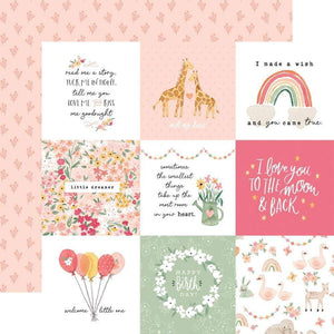 Scrapbooking  Welcome Baby Girl Double-Sided Cardstock 12"X12" - 4x4 Journaling Cards Paper 12"x12"