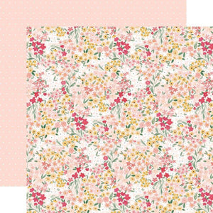 Scrapbooking  Welcome Baby Girl Double-Sided Cardstock 12"X12" - Dreamer Floral Paper 12"x12"