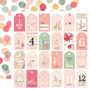 Scrapbooking  Welcome Baby Girl Double-Sided Cardstock 12"X12" -Girl Tags Paper 12"x12"