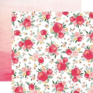Scrapbooking  Welcome Baby Girl Double-Sided Cardstock 12"X12" -Its a Girl Floral Paper 12"x12"