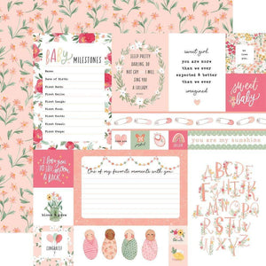 Scrapbooking  Welcome Baby Girl Double-Sided Cardstock 12"X12" -Multi Journaling Cards Paper 12"x12"