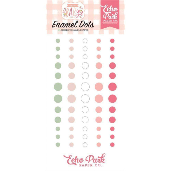 Scrapbooking  Welcome Baby Girl Enamel Dots Pack Paper 12