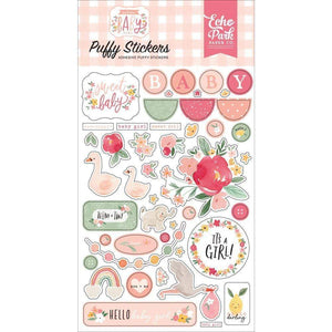 Scrapbooking  Welcome Baby Girl Puffy Stickers Paper 12"x12"