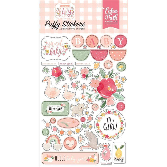 Scrapbooking  Welcome Baby Girl Puffy Stickers Paper 12