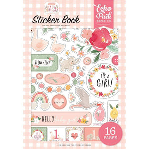 Scrapbooking  Welcome Baby Girl Sticker Book 16 pages Paper 12"x12"