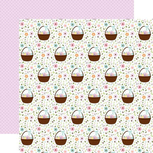 Scrapbooking  Welcome Easter Double-Sided Cardstock 12"X12" - Baskets Of Fun Paper 12"x12"