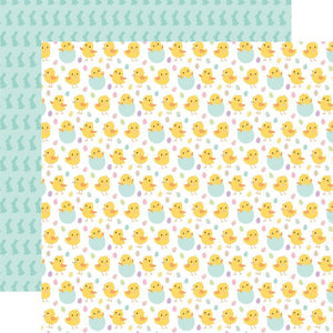 Scrapbooking  Welcome Easter Double-Sided Cardstock 12"X12" - Chirping Chicks Paper 12"x12"