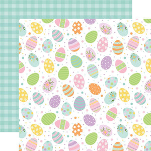 Scrapbooking  Welcome Easter Double-Sided Cardstock 12"X12" - Painted Eggs Paper 12"x12"
