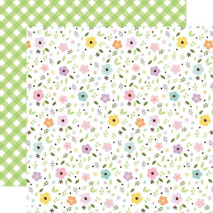 Scrapbooking  Welcome Easter Double-Sided Cardstock 12"X12" - Pastel Petals Paper 12"x12"