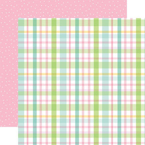 Scrapbooking  Welcome Easter Double-Sided Cardstock 12"X12" - Pastel Plaid Paper 12"x12"