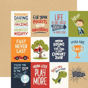 Scrapbooking  All Boy Double-Sided Cardstock 12"X12" - 3x4 Journaling Cards Paper 12x12