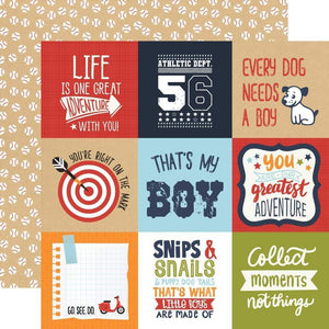 Scrapbooking  All Boy Double-Sided Cardstock 12"X12" - 4x4 Journaling Cards Paper 12x12