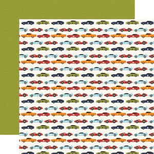 Scrapbooking  All Boy Double-Sided Cardstock 12"X12" - Race Car Lanes Paper 12x12