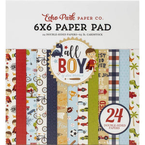 Scrapbooking  All Boy Double-Sided Paper Pad 6"X6" 24/Pkg , 12 Designs/2 Each Paper 12x12