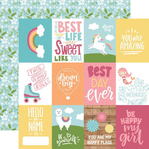 Scrapbooking  All Girl Double-Sided Cardstock 12"X12" - 3x4 Journaling Cards Paper 12x12