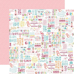 Scrapbooking  All Girl Double-Sided Cardstock 12"X12" - Hello Girl Paper 12x12