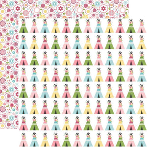 Scrapbooking  All Girl Double-Sided Cardstock 12"X12" - Teepee Trails Paper 12x12
