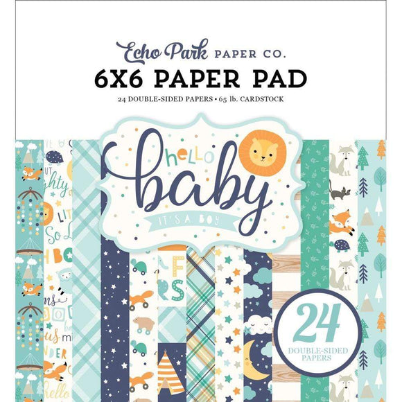 Scrapbooking  Echo Park Hello Baby Boy Double-Sided Paper Pad 6