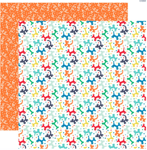 Scrapbooking  It's Your Birthday Boy Double-Sided Cardstock 12"X12" - Balloon Animals Paper 12x12