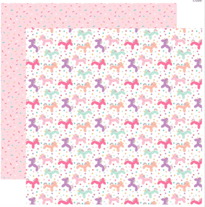 Scrapbooking  It's Your Birthday Girl Double-Sided Cardstock 12"X12" - Unicorn Balloons Paper 12x12