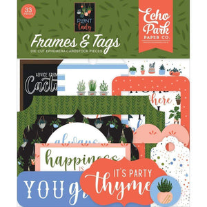 Scrapbooking  Plant Lady Cardstock Ephemera 33/Pkg Frames & Tags Paper 12x12