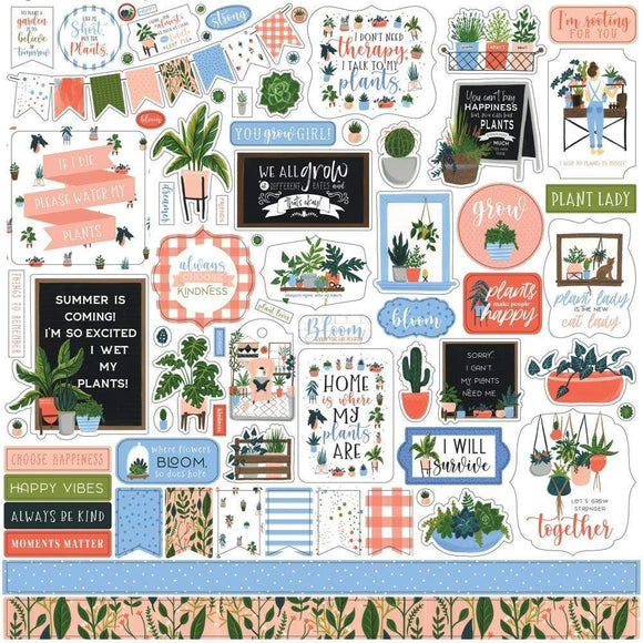 Scrapbooking  Plant Lady Cardstock Stickers 12
