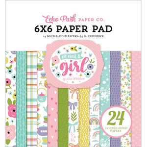 Scrapbooking  Echo Park Double-Sided Paper Pad 6"X6" 24/Pkg All About A Girl Paper Pad