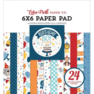 Scrapbooking  Echo Park Double-Sided Paper Pad 6"X6" 24/Pkg Birthday Boy paper pad