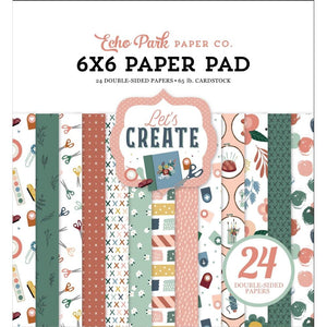 Scrapbooking  Echo Park Double-Sided Paper Pad 6"X6" 24/Pkg Let's Create Paper Pad