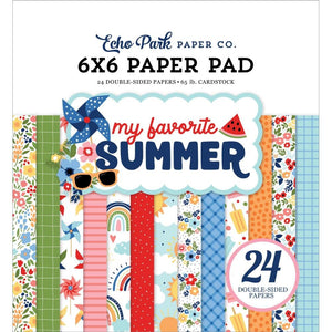 Scrapbooking  Echo Park Double-Sided Paper Pad 6"X6" 24/Pkg My Favorite Summer Paper Pad