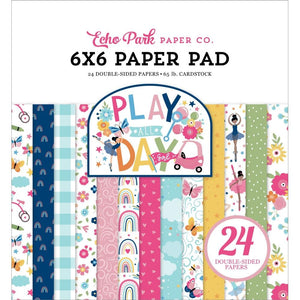 Scrapbooking  Echo Park Double-Sided Paper Pad 6"X6" 24/Pkg Play All Day Girl Paper Pad