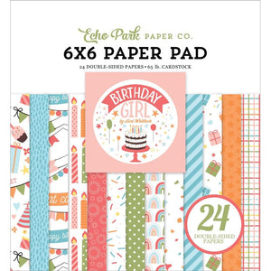 Scrapbooking  Echo Park Echo Park Double-Sided Paper Pad 6"X6" 24/Pkg Birthday Girl Paper pad