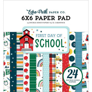 Scrapbooking  Echo Park First Day Of School Double-Sided Paper Pad 6"X6" 24/Pkg Paper Pad
