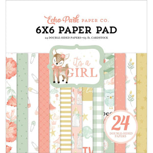 Scrapbooking  Echo Park It's A Girl Double-Sided Paper Pad 6"X6" 24/Pkg paper pad