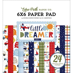 Scrapbooking  Echo Park Little Dreamer Boy Double-Sided Paper Pad 6"X6" 24/Pkg Paper Pad