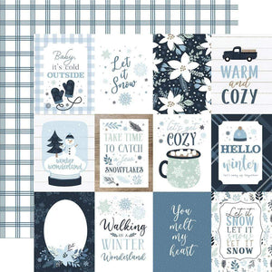 Scrapbooking  Winter Double-Sided Cardstock 12"X12" - 3x4 Journaling Cards Scrapbooking Paper