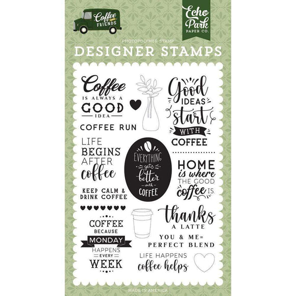 Scrapbooking  Coffee & Friends Coffee Run. Designer Stamp Set Stamps