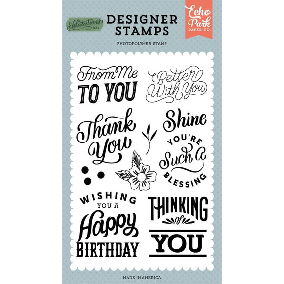 Scrapbooking  Echo Park Salutations No:2 Stamps Better With You Stamp Set stamps