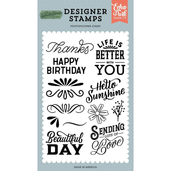 Scrapbooking  Echo Park Salutations No:2 Stamps Life Is Better Stamp Set stamps