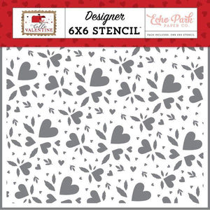 Scrapbooking  Echo Park Stencil 6"X6" Heart Bouquet Stencil Stencil