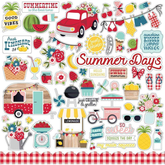 Scrapbooking  A Slice Of Summer Cardstock Stickers 12