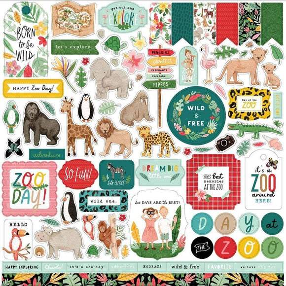 Scrapbooking  Animal Kingdom Cardstock Stickers 12