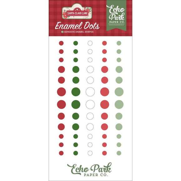 Scrapbooking  Echo Park Adhesive Enamel Dots 60/Pkg Santa Claus Lane stickers