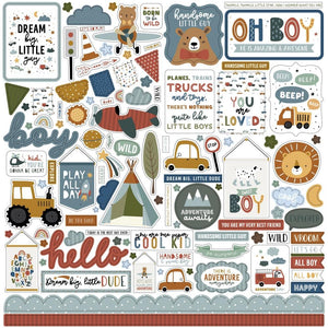 Scrapbooking  Echo Park Dream Big Little Boy Cardstock Stickers 12"X12" Elements stickers